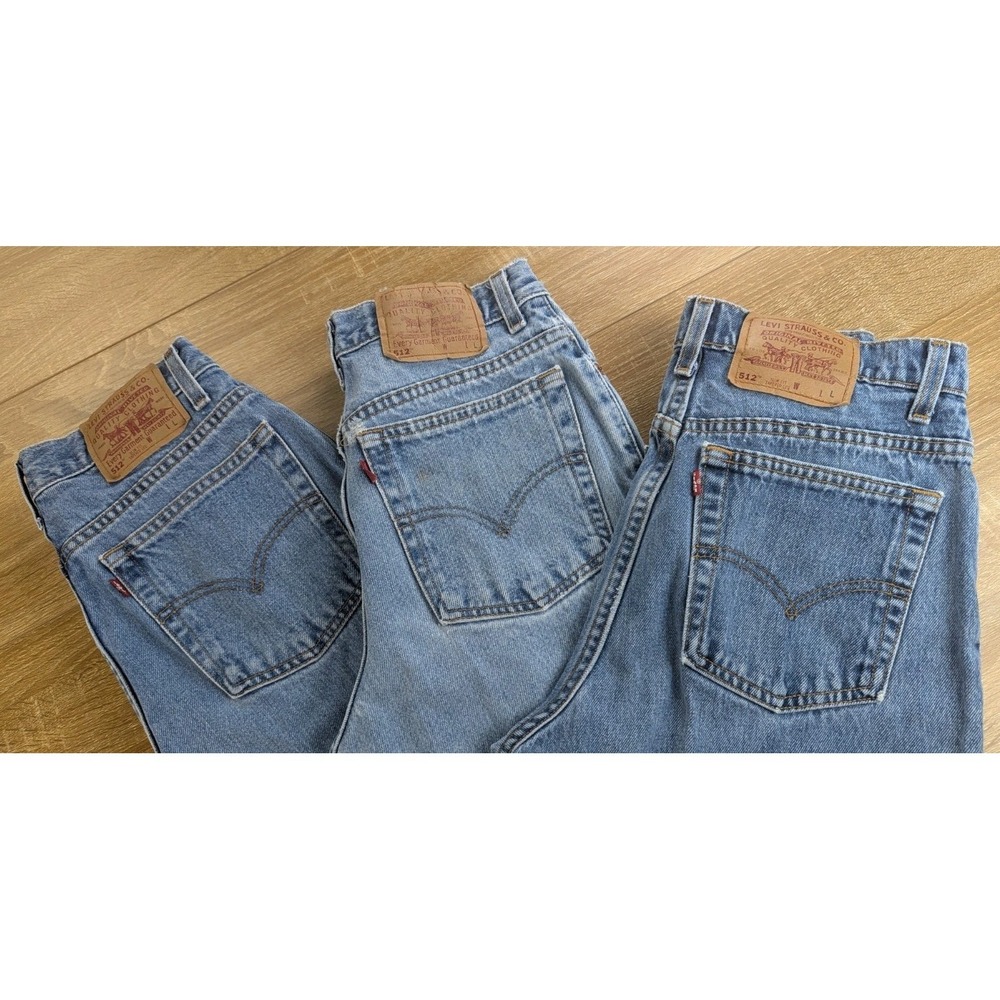 VTG Levis 512 Jeans Lot Of 3 Womens Size 9/10 USA Made Slim Fit Tapered Leg 28"W